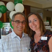 <p>George Arco and Kim Arco pose for a photo at the 10th anniversary celebration for Tompkins Mahopac Bank&#x27;s Mount Kisco branch.</p>