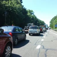 <p>Heavy traffic on southbound I-684 as a result of road construction</p>