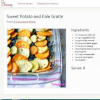 <p>The Chicory recipe page for sweet potatoes and kale gratin.</p>