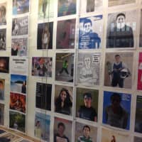 <p>Self portraits of the graduating students made in graphic design class.</p>