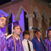 <p>Members of The Rolling Tones perform at John Jay High School&#x27;s 2014 commencement.</p>