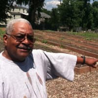 <p>Fairgate Farm Manager Bill Callion points at raised garden beds at Fairgate Farm. Located at 129-143 Stillwater Ave., it is having a free public event called &quot;It Isn&#x27;t Easy Being Green,&quot; on Saturday from noon until 2 p.m.</p>