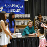 <p>Members of the Brown family (right) at Hillary Clinton&#x27;s book signing in Chappaqua.</p>