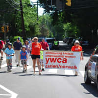 <p>YWCA Darien/Norwalk leading the 2013 Push-n-Pull Parade.</p>