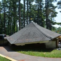 <p>An adjacent truck was damaged by the collapse of an Armonk gazebo roof.</p>