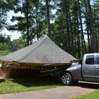 <p>An adjacent truck was damaged by the collapse of an Armonk gazebo roof.</p>