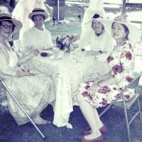 <p>Enjoying afternoon tea are Anne Hutchinson-Bronxville Chapter DAR member Virginia Kathryn Hefti; Loretta Dalton; Margaret Colavita and Eastchester Historical Society President Annemarie Flannery.</p>