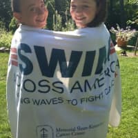 <p>Swim Across America swimmers Nora Kuduk and Kate Posner.</p>