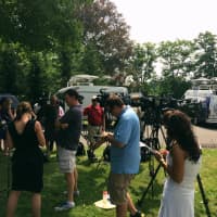 <p>Media from all over the region gathers in Ridgefield to learn more about the death of a 15-month-old boy in a hot car. </p>