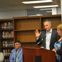 <p>Jeff Holbrook is sworn in as Katonah-Lewisboro&#x27;s school board vice president.</p>