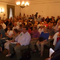 <p>Hundreds turned out for the first of three public hearings on the French-American School of New York&#x27;s proposed campus. </p>