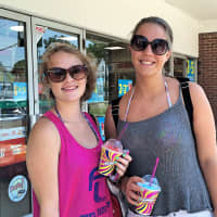 <p>Fairfield residents 15-year-old Loni Mascia her friend Meghan McElwee, 16, went to the 7-Eleven on Reef Road for a free Slurpee. </p>