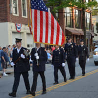 <p>Firefighters marching in Mount Kisco&#x27;s parade.</p>