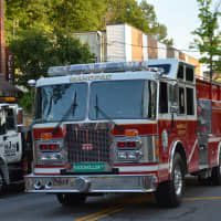 <p>A Mahopac firetruck in the Mount Kisco parade.</p>