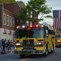 <p>Yellow firetrucks in Mount Kisco&#x27;s parade.</p>