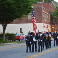<p>Brewster firefighters in Mount Kisco&#x27;s parade.</p>