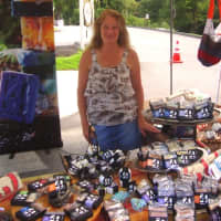 <p>Joan Kstant of I Am A Force4Good at the Wilton Street Fair and Sidewalk Sale.</p>