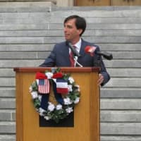 <p>Mayor Noam Bramson opened the program with greetings from the City of New Rochelle</p>