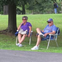 <p>New Rochelle residents Claire and Red McKinney lounged and listened to the Lou Volpe Quartet.</p>