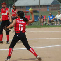 <p>Sarah Szuchman fielding a ball for Fairfield.</p>