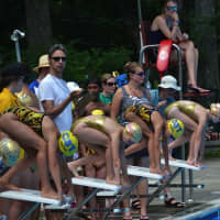 <p>Katonah and Chappaqua swimmers are at the starting block in a July 12 dual meet won by Chappaqua.</p>