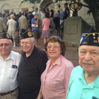 <p>Sheldon Malev, Milton Hoffman and Aaron Silver belong to the Jewish War Veterans White Plains Post 191 and Marion Chason is president of Lady&#x27;s Auxiliary JWA. </p>