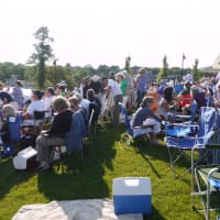 <p>People fill Westport&#x27;s Levitt Pavilion for the relaunch night performance of Weston&#x27;s Jose Feliciano. </p>