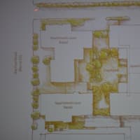 <p>A photo of a site plan for the preliminary proposal.</p>