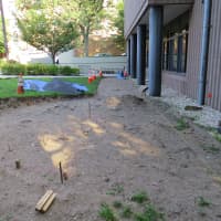 <p>The future home of the reading garden in front of the Tuckahoe Public Library.</p>