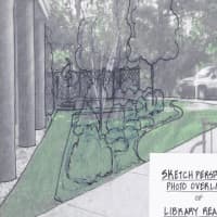 <p>A sketch of the Tuckahoe Public Library reading garden.</p>