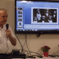 <p>Tony Morante gives a presentation on the history of Yankees baseball.</p>