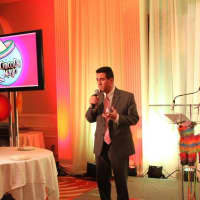 <p>Joe Guilderson, president of Elmsford-based Corporate Audio Visual Services, speaks at the United Way summit.</p>