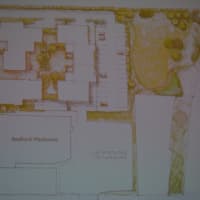 <p>A photo of a site plan for the preliminary proposal.</p>