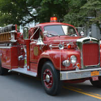 <p>A vintage Bedford firetruck in the parade.</p>