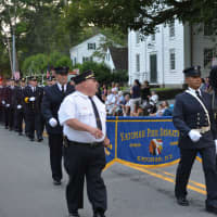 <p>Katonah firefighters march in the Bedford Fire Department&#x27;s parade.</p>