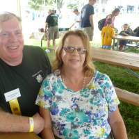 <p>Dave Hackett (left), of Mahopac and Margie Ramos (right) talk about Pope Francis&#x27; potential U.S. visit. </p>