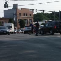 <p>Traffic backed up on Ashford Avenue and Route 9A in Ardsley on Wednesday.</p>