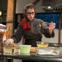 <p>Hannah Bukzin works in the &#x27;Chopped&#x27; kitchen during Tuesday&#x27;s episode.</p>