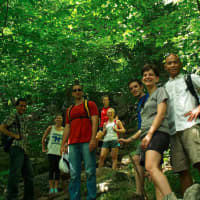 <p>Riverkeeper interns and staff members hike the Giant Ledge trail in a visit to the New York City watershed area in the Catskills.</p>