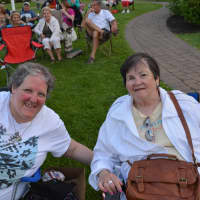 <p>Mahopac Falls residents Monica Butler, left, and Carol Ann Nesbit, right, attended the Copycat concert.</p>
