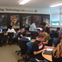 <p>Students use the new computer lab at Ponus Ridge Middle School in Norwalk.</p>