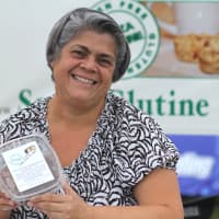 <p>Carmela Decker of Senza Glutine stole the show with her gluten-free baked goods.</p>