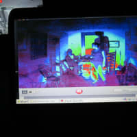 <p>Suzanne Orlando, being used as bait, on the infrared cameras after being &quot;touched.&quot; </p>