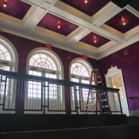<p>Founder Valerie Jensen has put her touch everywhere in decorating the theater, including the vibrant purple glitter walls that show up around the building. </p>
