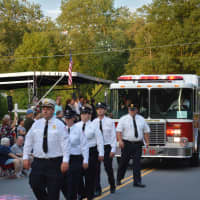 <p>Germantown (Danbury) firefighters march in the South Salem parade.</p>