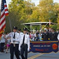 <p>Bedford firefighters march in the South Salem parade.</p>