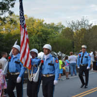 <p>Mill Plain (Danbury, Conn.) firefighters march in the South Salem parade.</p>