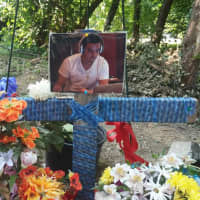<p>A memorial to deceased West Harrison resident Chris Seguinot has been erected where he died on July 31.</p>