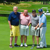 <p>From left: Tom Foldy, State Marshall, Conn.; Bronxville resident and Tourney Chairman Ronald J. Sylvestri, SVP/Regional Manager, Hudson Valley Bank; Honorable Edward Rodriguez, Superior Court Judge, Conn., and John Griffin, Senior Producer, CNN New </p>