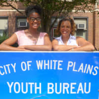 <p>Asia Lyn-Cook (left) with White Plains Youth Bureau Staff Member Adrienne Rivers. </p>